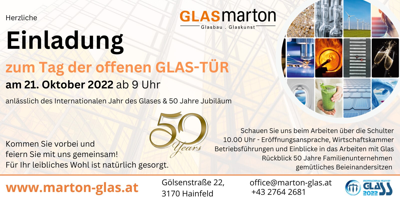 Auch Glas Marton aus Niederösterreich lädt am 21. Oktober zum Tag der offenen Glas-Tür. © Glas Marton