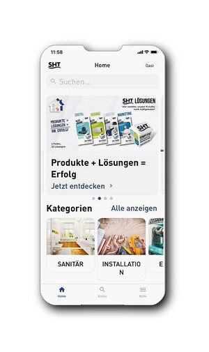 Die jüngste App aus dem Hause SHT punktet mit Funktionen wie Track & Trace, Lieferverfolgung sowie einfache Produktsuche mit smarten Filtern. © SHT Gruppe