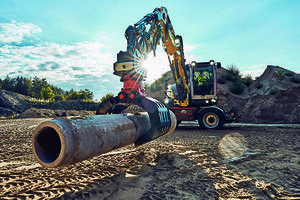 Bei der Entwicklung des Mobilbagger EW100 von Wacker Neuson stand die Baustelle 4.0 im Fokus. © Wacker Neuson