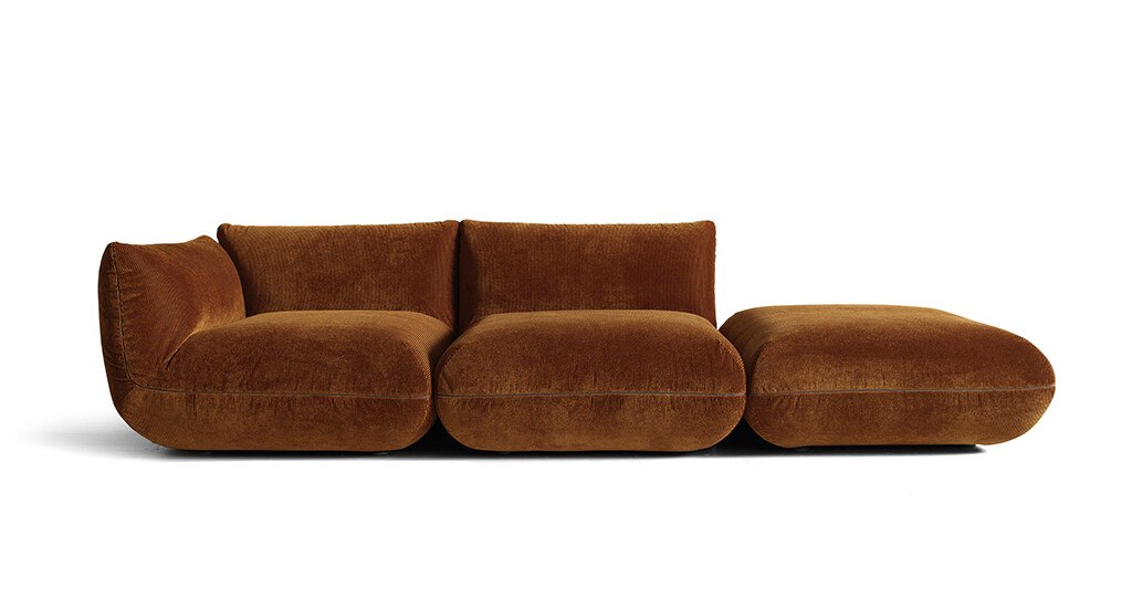 braunes Sofa mit Cordstoff