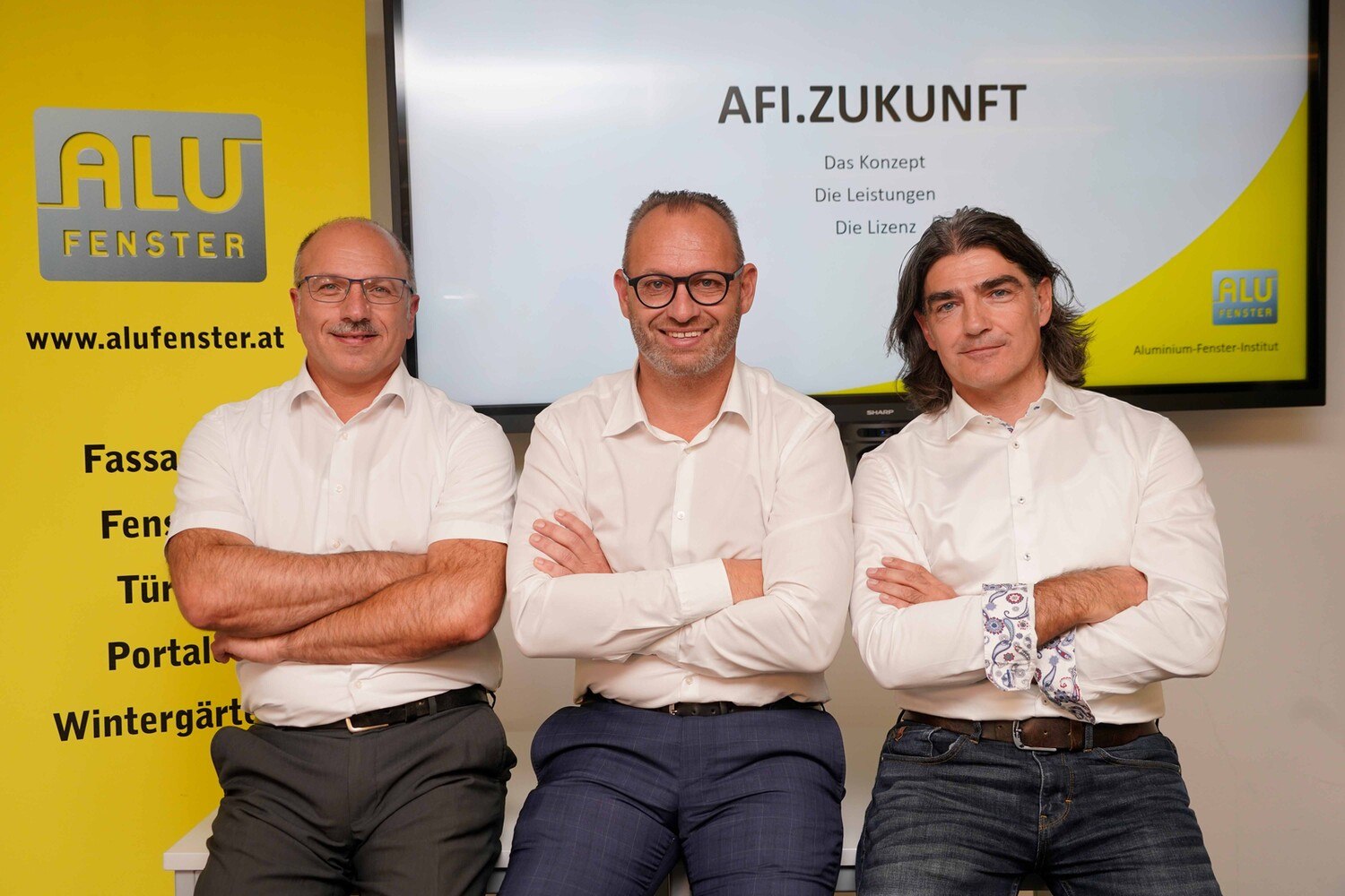 Der neue Vorstand des Aluminium-Fenster-Instituts (v. l.): Anton Resch, AFI-Beirat; Thomas Sattler, AFI-Obmann; Wilhelm Pichler, AFI-Obmann Stellvertreter. © Gernot Hutter