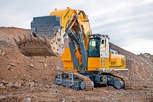 Robust: Der Elektro-Raupenbagger R 976-E von Liebherr ist leise, abgasfrei und verringert Betriebskosten im Bergbau- und Steinbrucheinsatz. © Liebherr