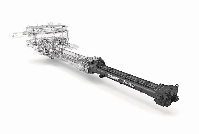 Die Pump-Antriebseinheit „Powerbloc“ von Liebherr integriert alle ­hydraulischen Schalt- und Messelemente vollständig. © Liebherr