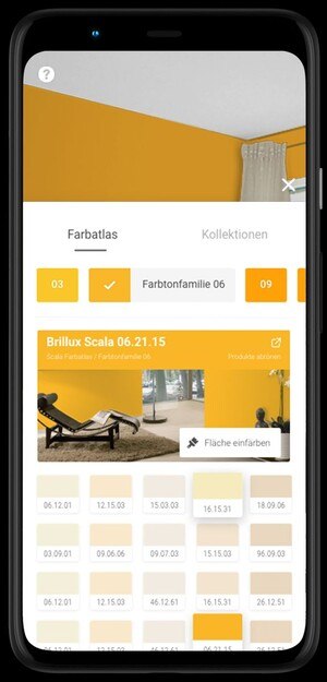 Screenshot der Farbdesigner-App von Brillux.