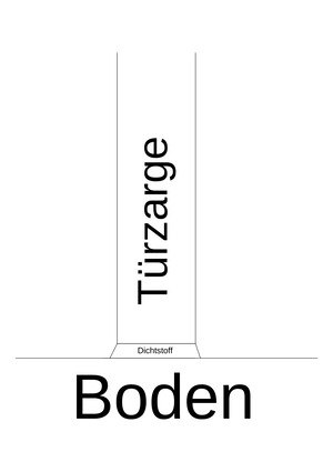 Die fachgerechte Abdichtung zwischen Fußboden und Türzarge verhindert, dass Feuchtigkeit aufsteigt. © Böning