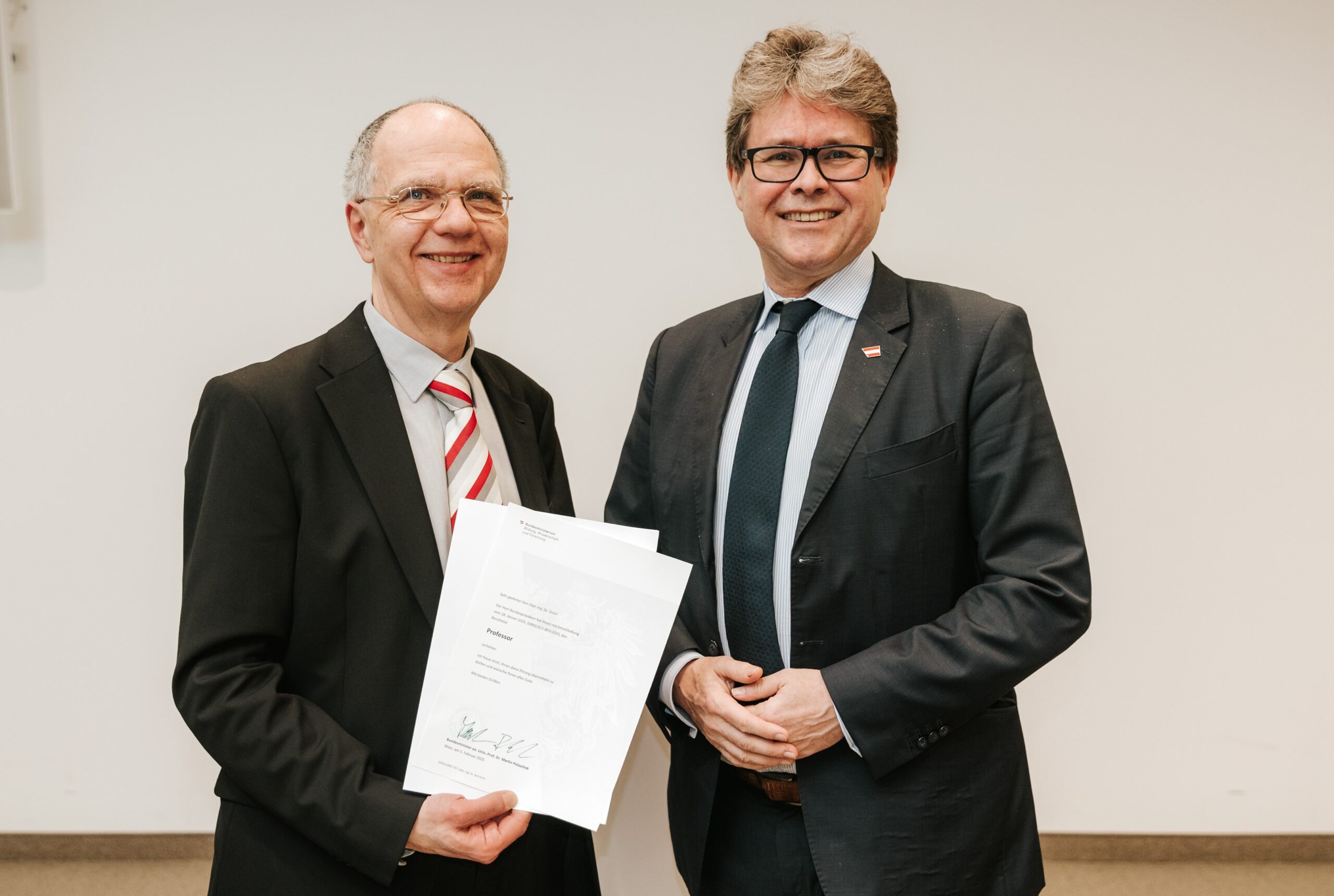 Karl Grün und Bundesminister Martin Polaschek © Philipp Lipiarski