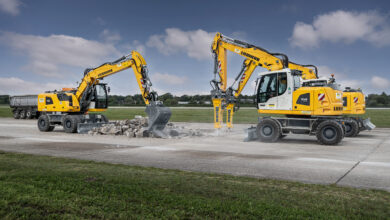 Die Bauindustrie wandelt sich in den letzten Jahren stetig und mit ihr entwickeln sich auch die Anbaugeräte und Schnellwechsler für Baumaschinen kontinuierlich weiter. (C) Liebherr